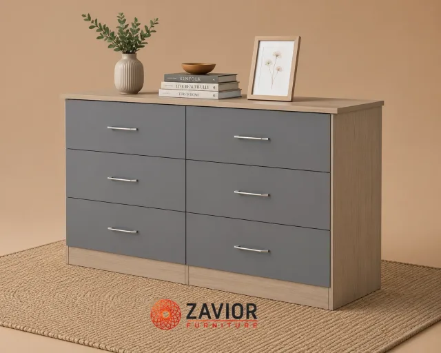 Zavior Grey 6 Drawer Chest of Drawers