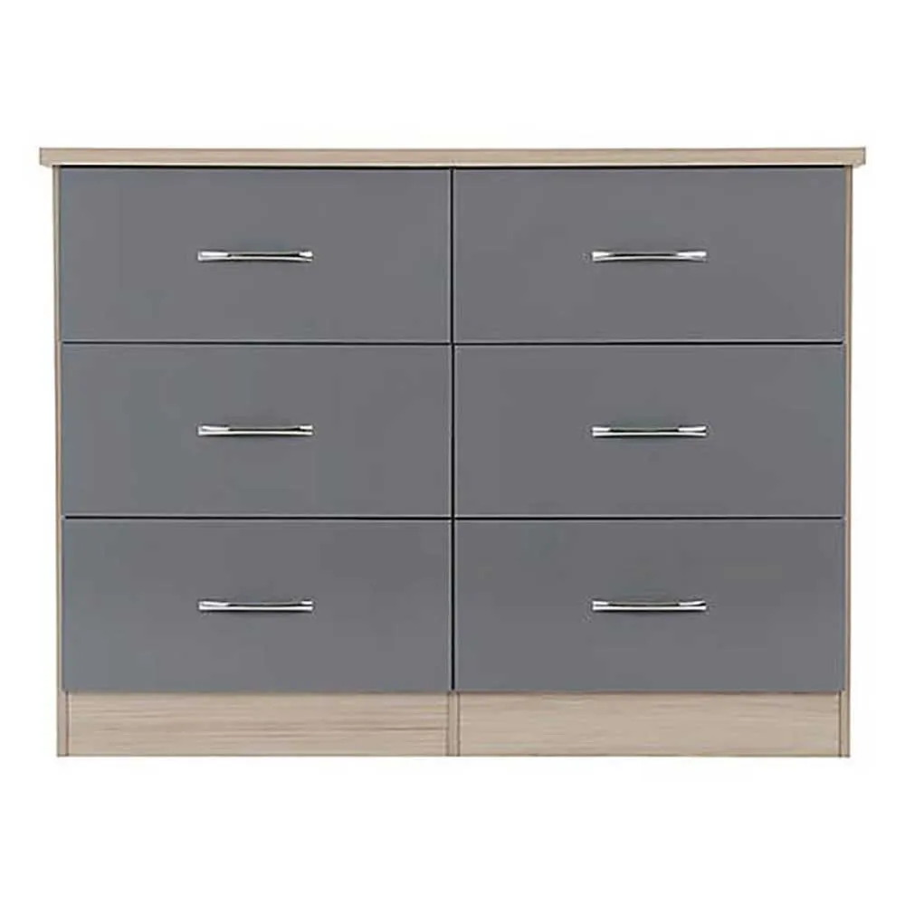 Zavior Grey 6 Drawer Chest of Drawers