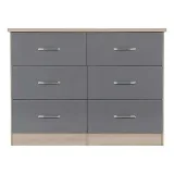 Zavior Grey 6 Drawer Chest of Drawers thumbnail 3