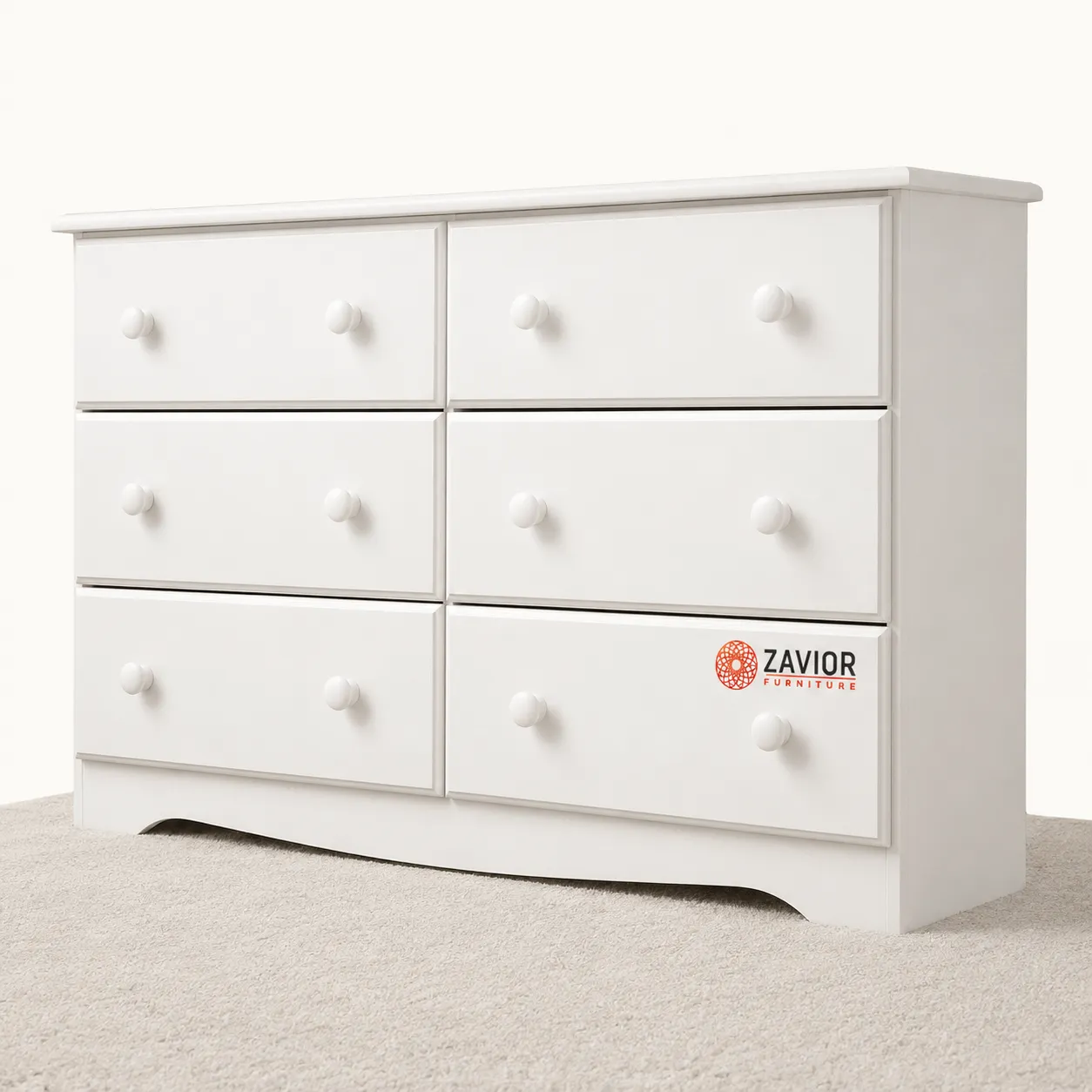 Zavior Solid Plywood 6-Drawer Double Dresser