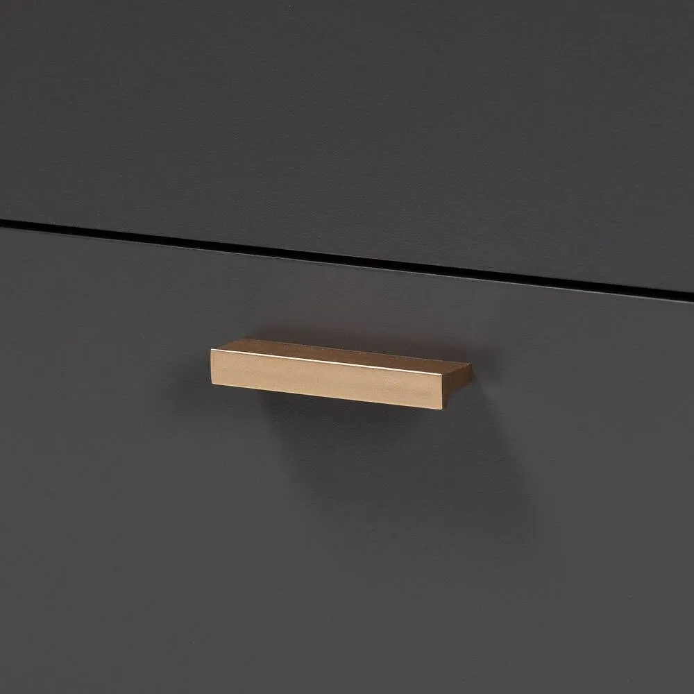 Zavior Dark Grey and Gold Finished 6-Drawer Dresser