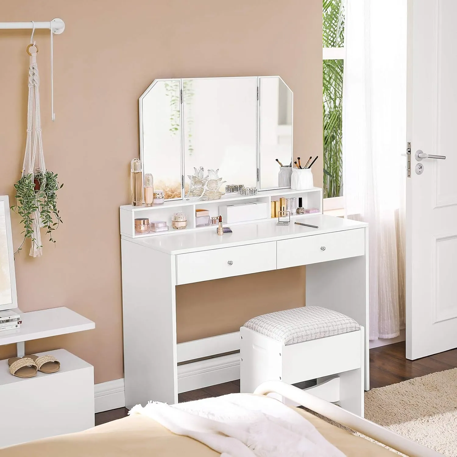 Zavior Modern Vanity Makeup Table with Mirror