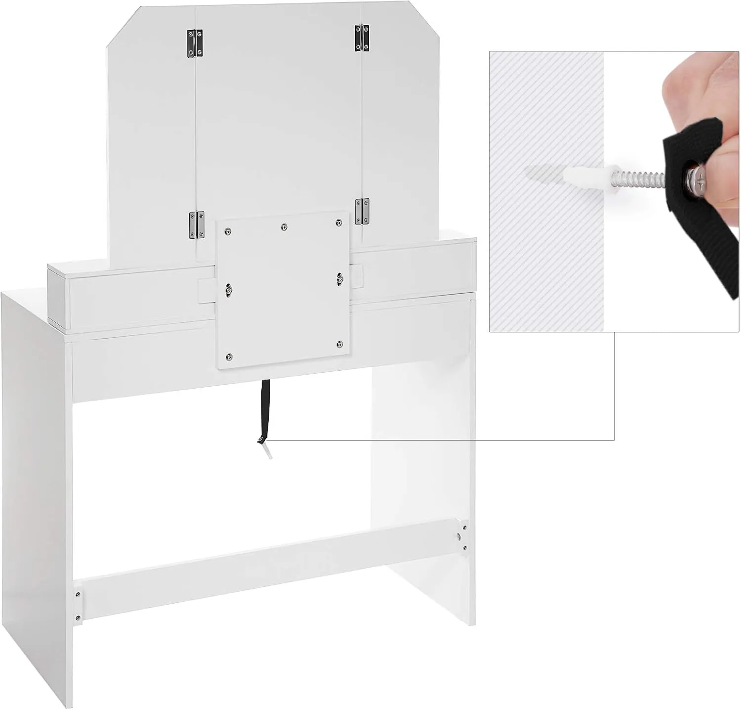 Zavior Modern Vanity Makeup Table with Mirror