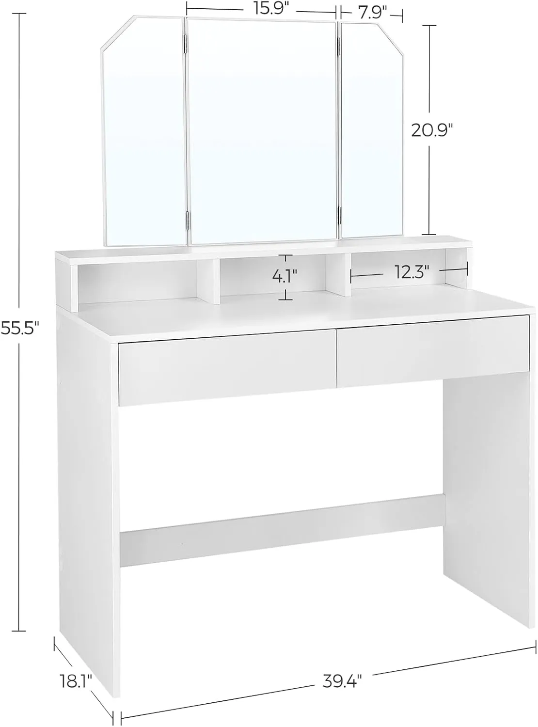 Zavior Modern Vanity Makeup Table with Mirror