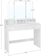 Zavior Modern Vanity Makeup Table with Mirror thumbnail 9