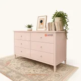 Zavior Soderville 6 Drawer Dresser in Pink thumbnail 1