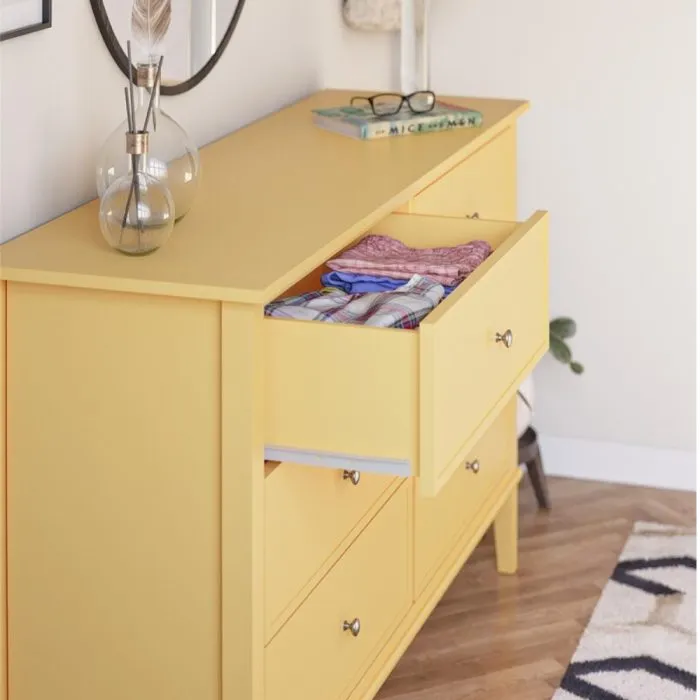 Zavior Soderville 6 Drawer Dresser in Pink