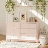 Zavior Soderville 6 Drawer Dresser in Pink thumbnail 4