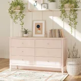 Zavior Soderville 6 Drawer Dresser in Pink thumbnail 1