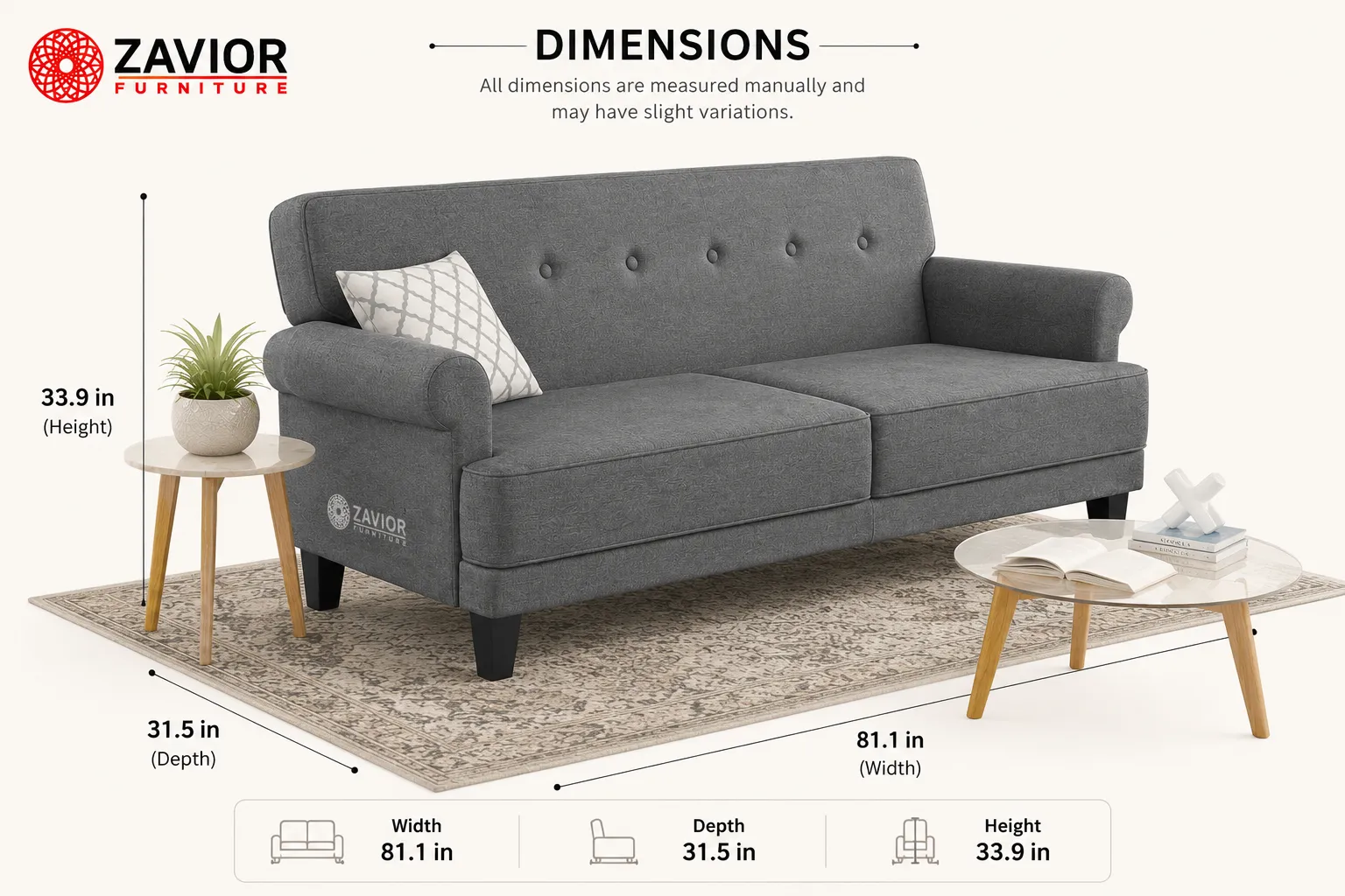 Kinsley Upholstered Couch – furniture