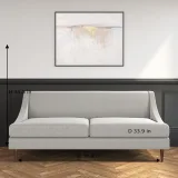 Armless 3 Seater Sofa in Woven Grey Fabric – furniture thumbnail 2
