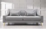 Armless 3 Seater Sofa in Woven Grey Fabric – furniture thumbnail 4