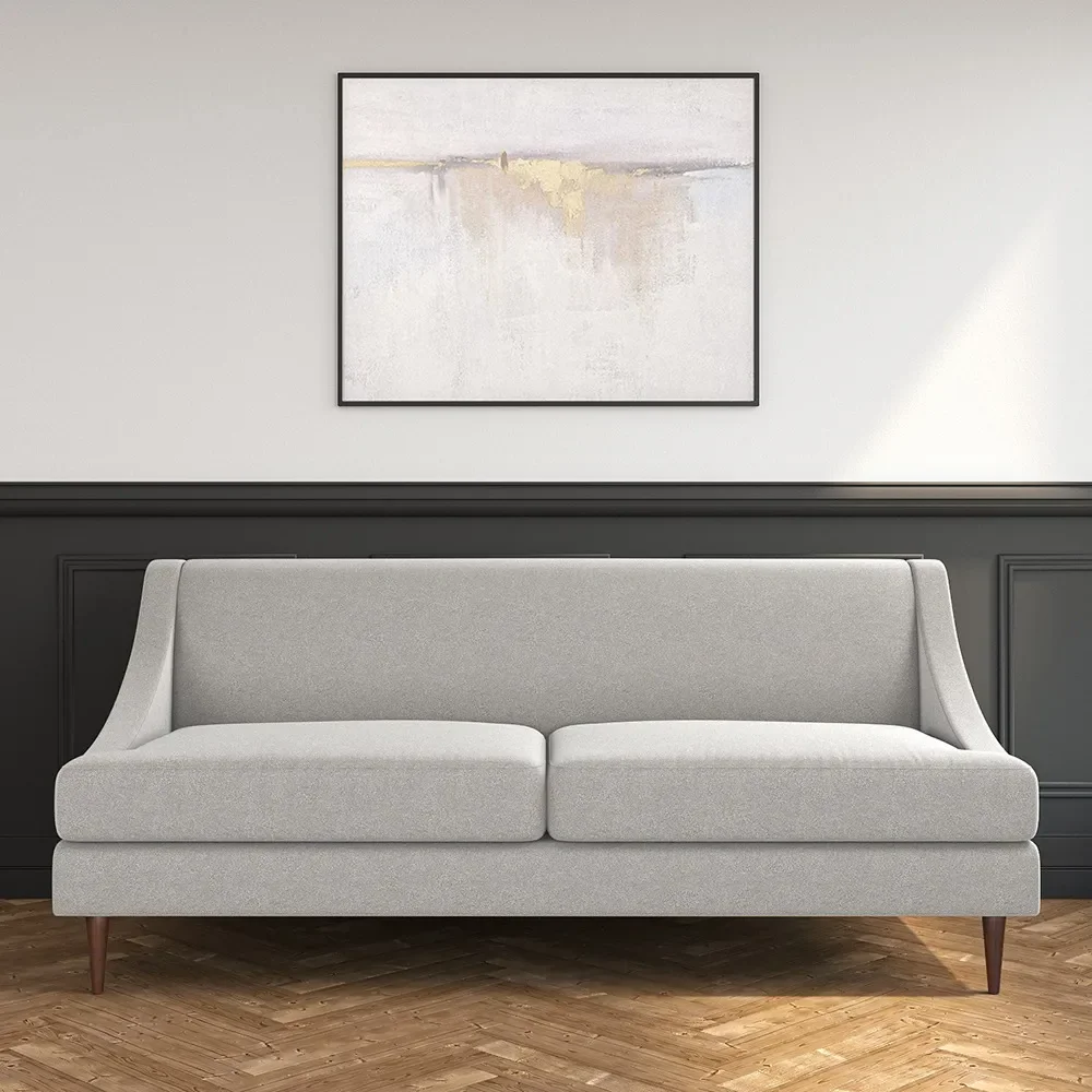 Armless 3 Seater Sofa in Woven Grey Fabric – furniture - product image 1