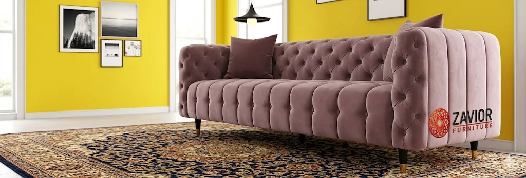 Dagenham Velvet Round Arm Sofa – furniture