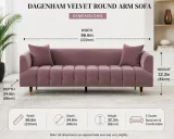 Dagenham Velvet Round Arm Sofa – furniture thumbnail 2