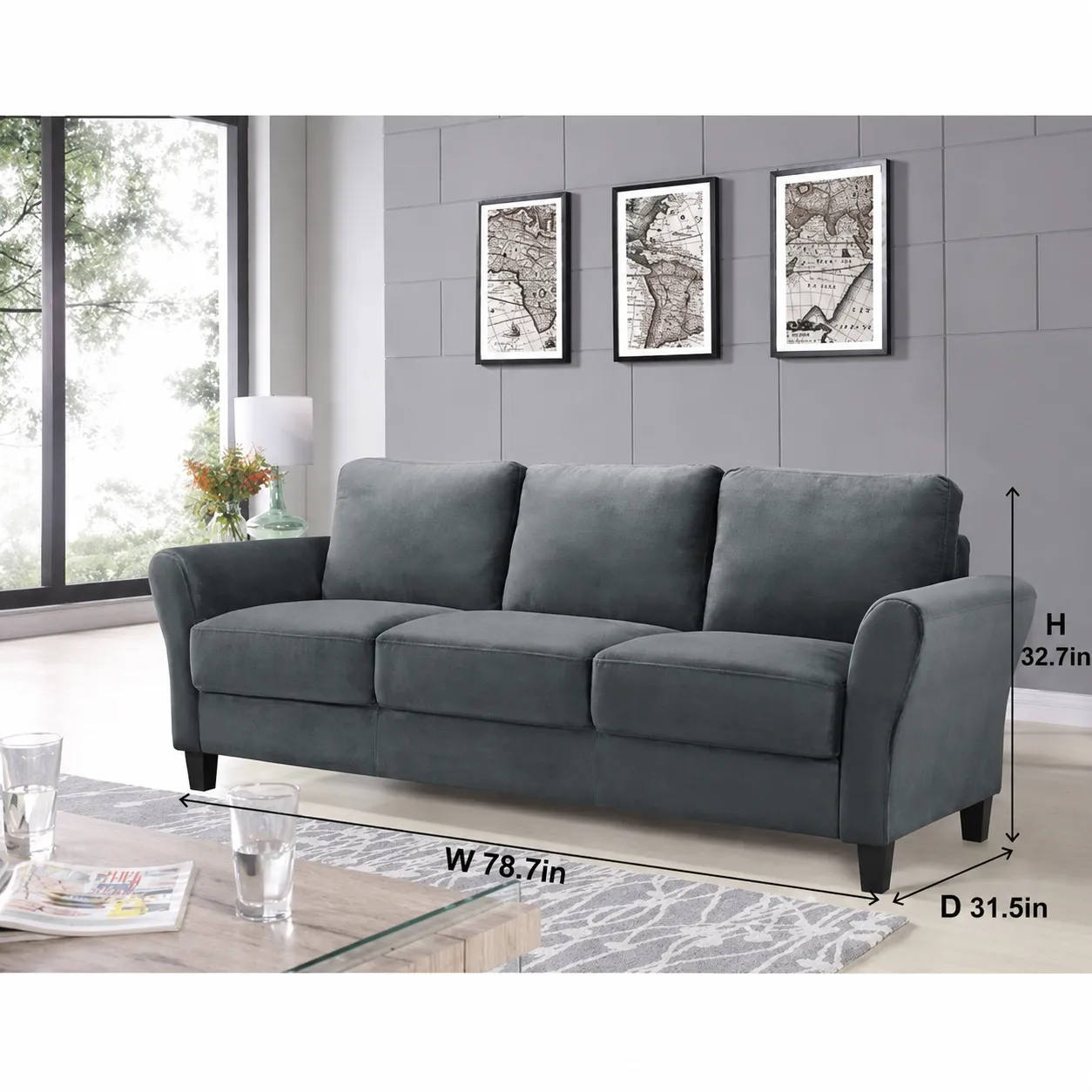 Celestia Flared Arm Sofa – furniture