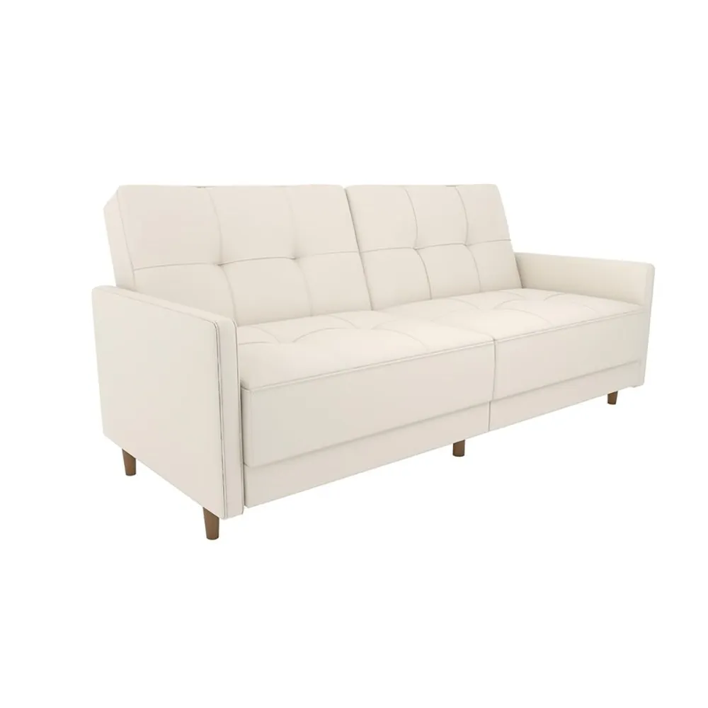Benitez Twin Faux Leather Tufted Back Sofa – furniture