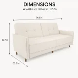 Benitez Twin Faux Leather Tufted Back Sofa – furniture thumbnail 6