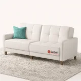 Benitez Twin Faux Leather Tufted Back Sofa – furniture thumbnail 1