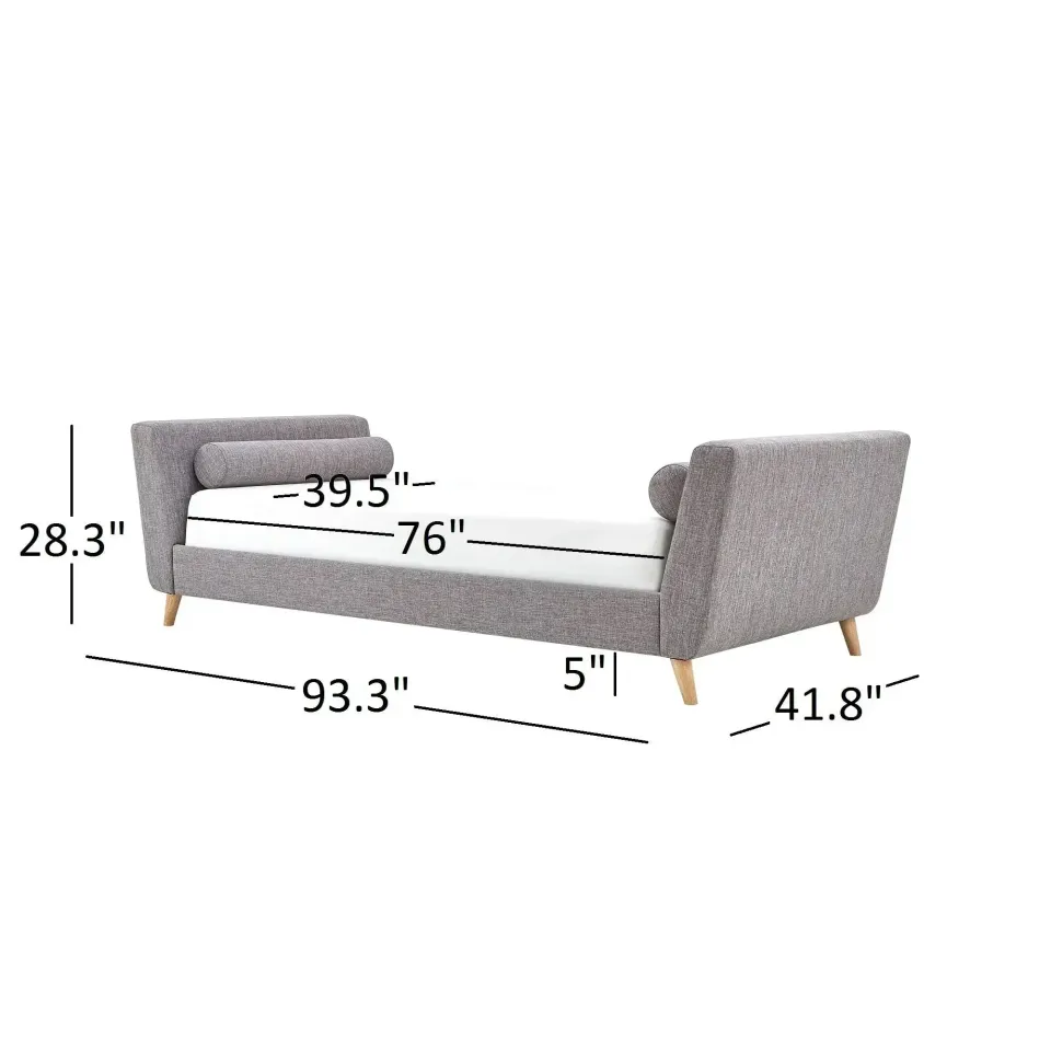 Simple Fabric Upholstered Daybed – furniture - product image 5