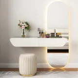 Maurecce Vanity With Mirror & Ottoman