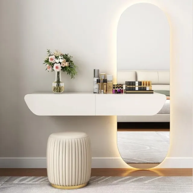 Maurecce Vanity With Mirror & Ottoman