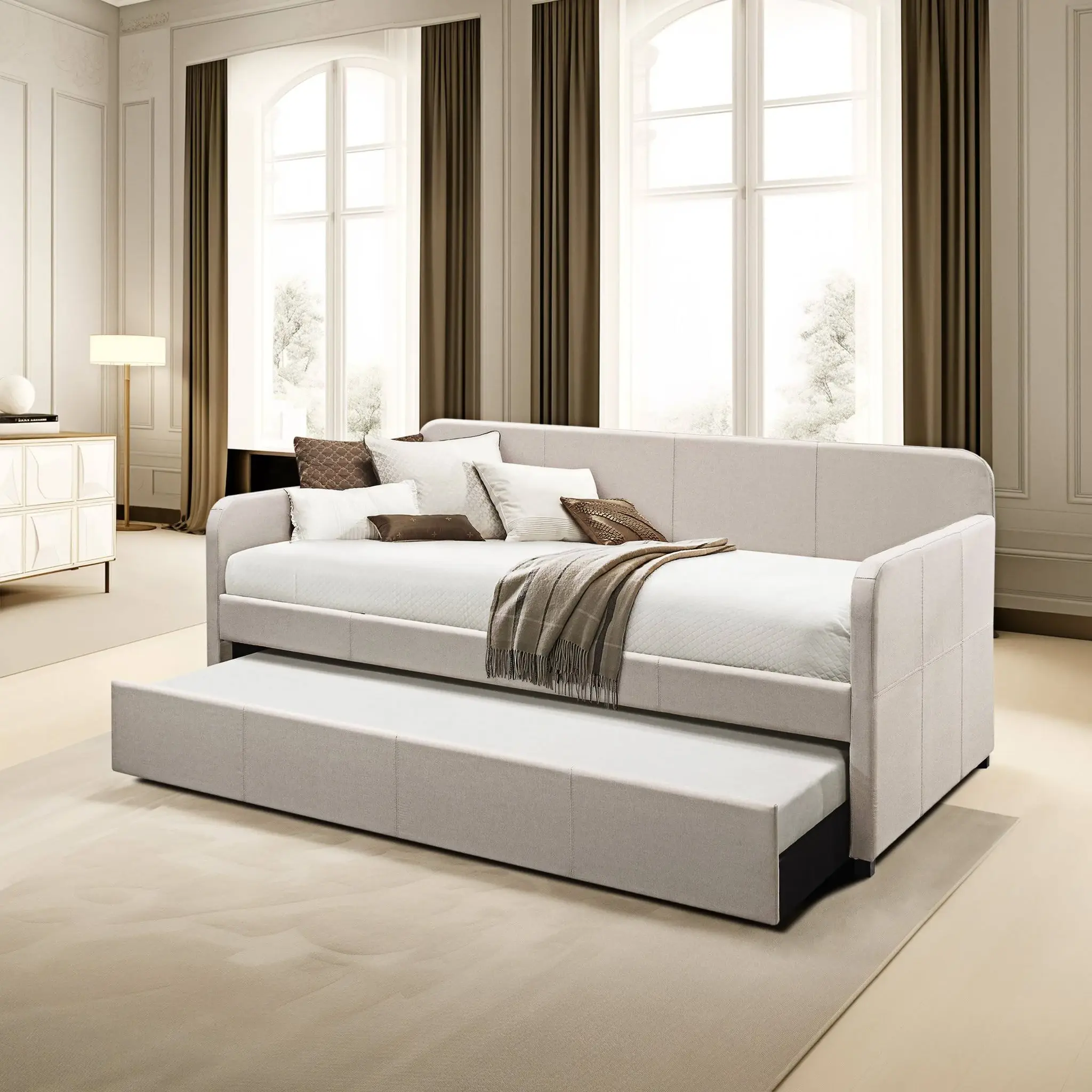 Anthony Upholstered Daybed with Trundle – furniture