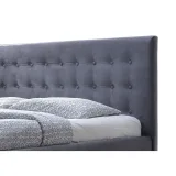 Zavior Grey Velvet Bed with Button Tufted Diamond Headboard thumbnail 3