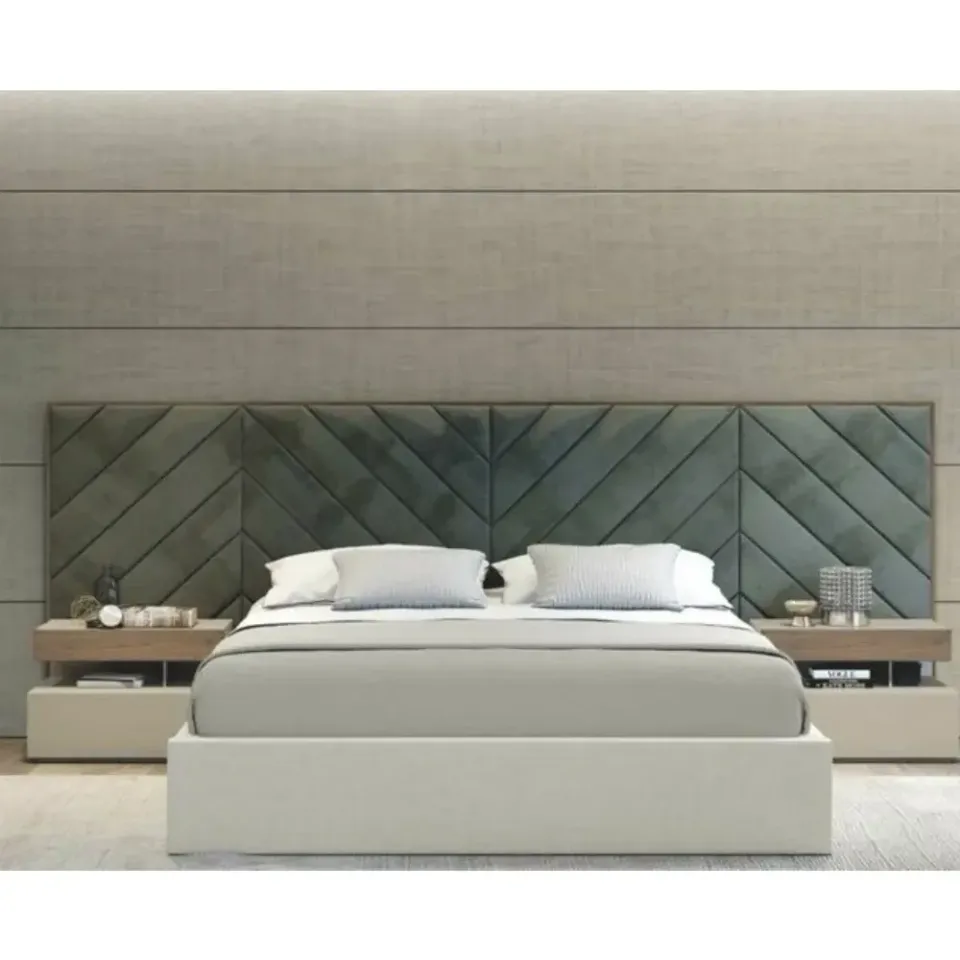 Cross Lines Tufted Wall Panel Headboard Bed – Luxurious Upholstery for Customizable Wall Design – furniture - product image 2