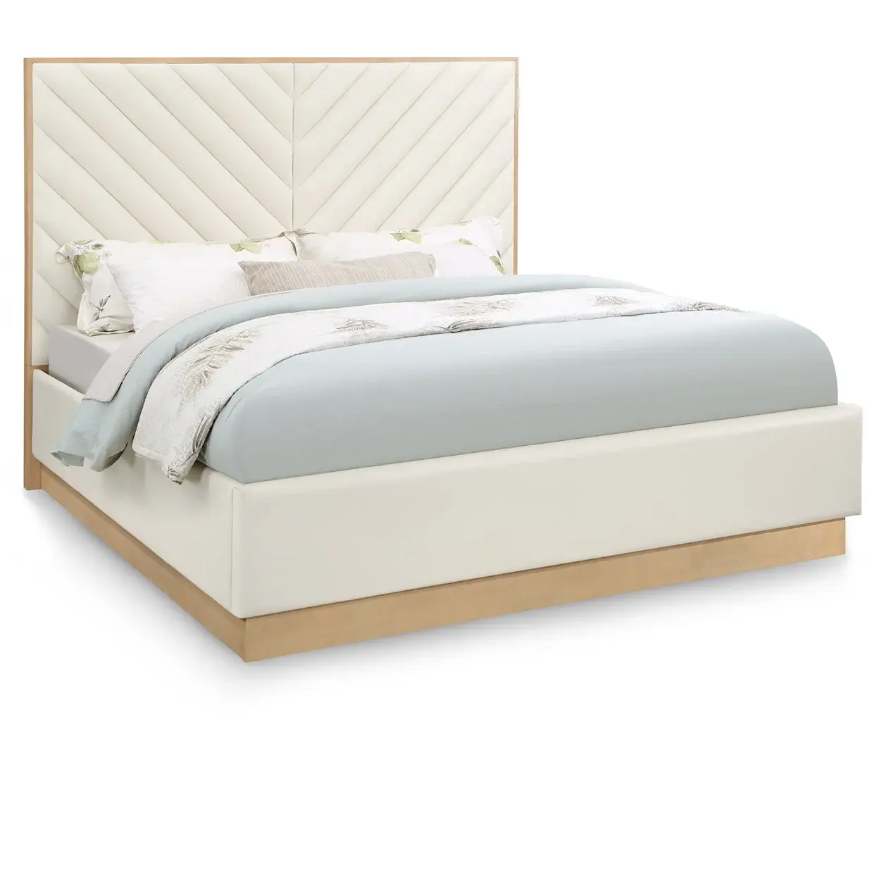 Cross Lines Tufted Wall Panel Headboard Bed – Luxurious Upholstery for Customizable Wall Design – furniture