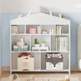 Kids Bookshelf 9-Cubby Toy Storage Organizer for Creative Play – furniture thumbnail 1