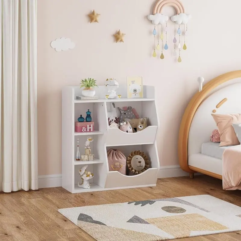 Kid’s Bookcase and Toy Storage Organizer Dubai – 5-Cubby Multi Storage Solution – furniture