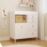 Storage Dresser Chest with Changing Station for Infant Kids Bedroom in White – Organize Your Baby’s Nursery in Dubai – furniture thumbnail 3