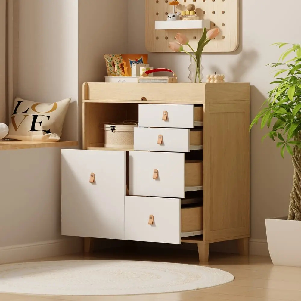 Storage Dresser Chest with Changing Station for Infant Kids Bedroom in White – Organize Your Baby’s Nursery in Dubai – furniture