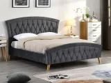 Zavior Curved Velvet Bed with Diamond Tufted Headboard thumbnail 4