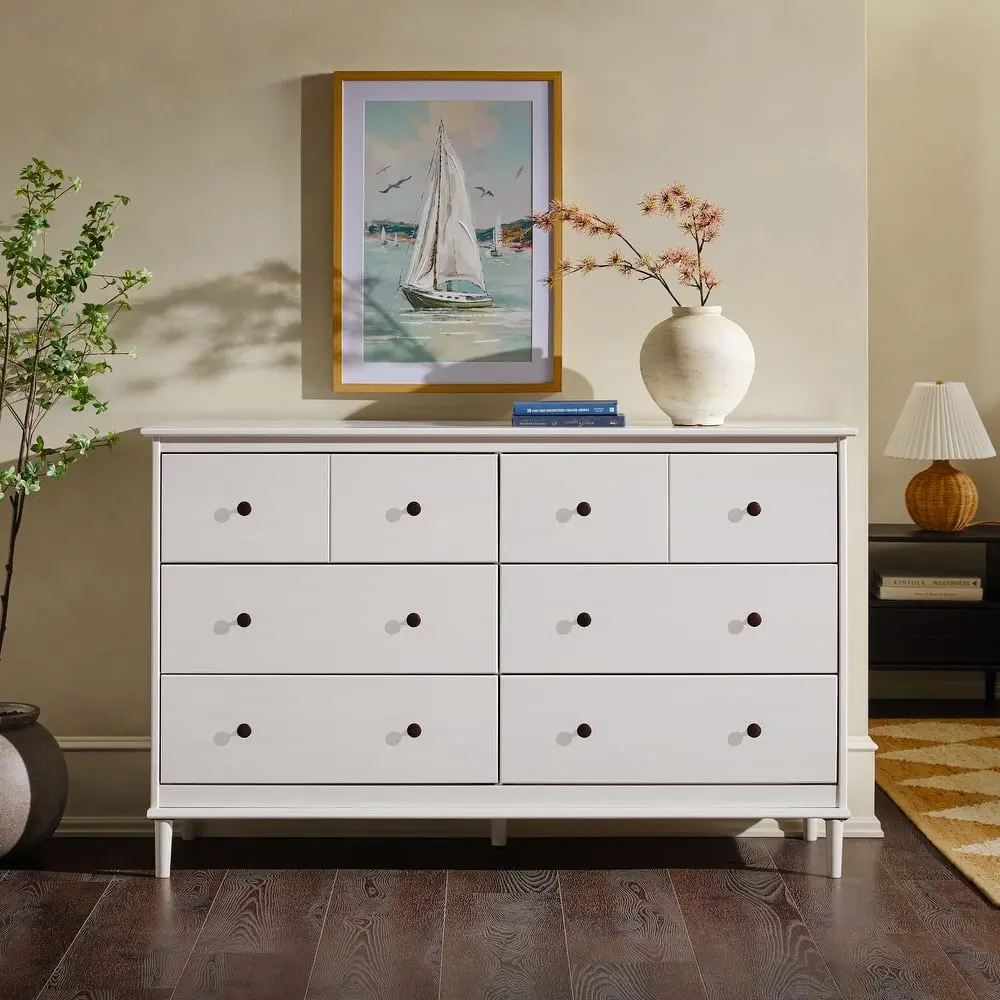 Middlebrook Bullrushes 6-Drawer Solid Wood Dresser – Mid-Century Modern Storage Solution for Dubai & UAE Homes – furniture
