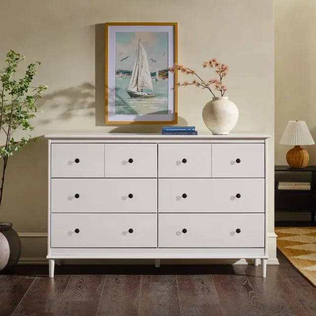 Middlebrook Bullrushes 6-Drawer Solid Wood Dresser – Mid-Century Modern Storage Solution for Dubai & UAE Homes – furniture