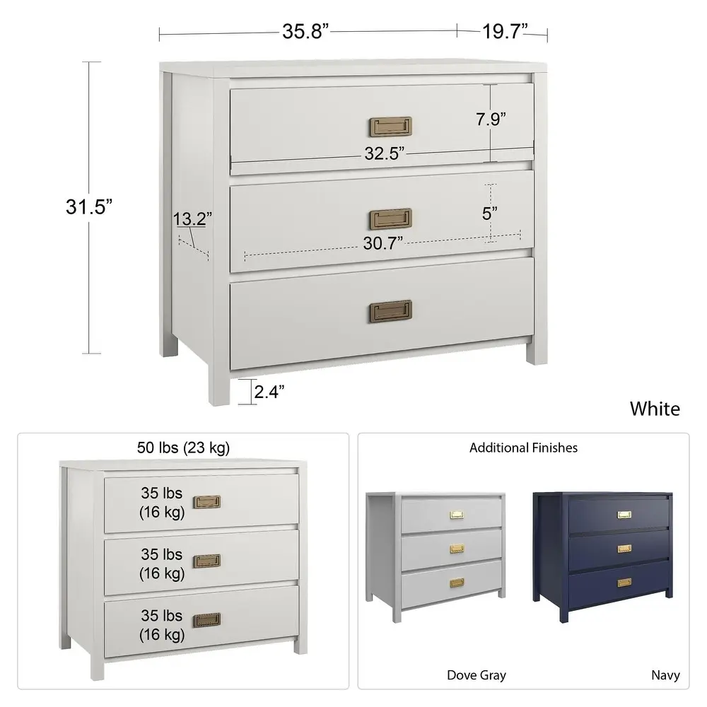 Little Seeds Monarch Hill Haven 3-Drawer Kids’ Dresser – furniture
