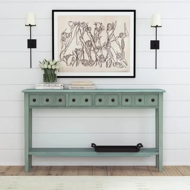 Sadie Wood Entryway Console Table – Charming Cottage Style with Ample Storage for Dubai & UAE Homes – furniture
