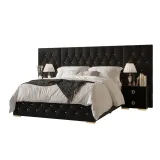 Zavior Velvet Bedroom Set with Tufted Platform Bed and Nightstands thumbnail 3