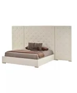 Modern Glamorous Wall Panel Bed Dubai – Charcoal Upholstered Elegance – furniture thumbnail 6