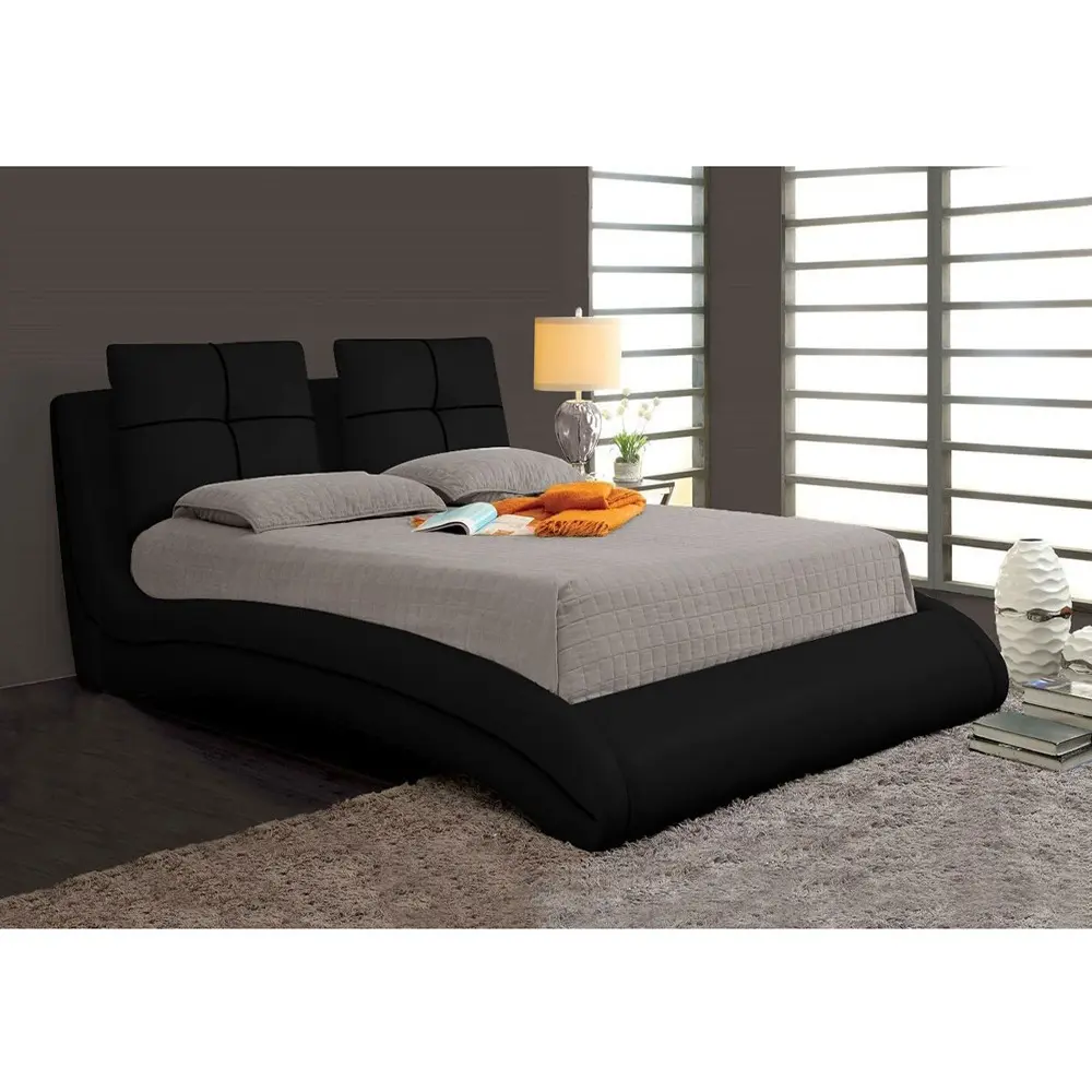 Zavior Upholstered Curved Bed Frame – furniture