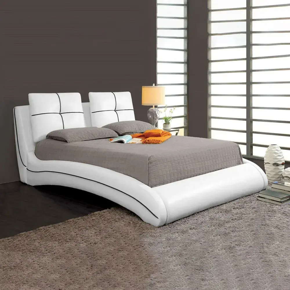 Zavior Upholstered Curved Bed Frame – furniture