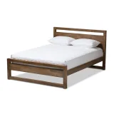 Brown Wood Platform Bed – furniture