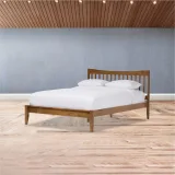 Mid-Century Modern Solid Walnut Platform Bed – furniture thumbnail 2