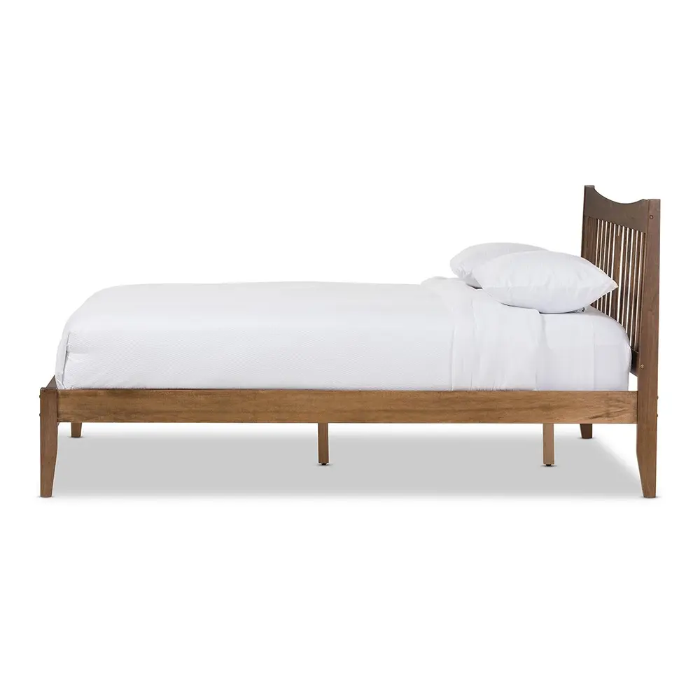 Mid-Century Modern Solid Walnut Platform Bed – furniture