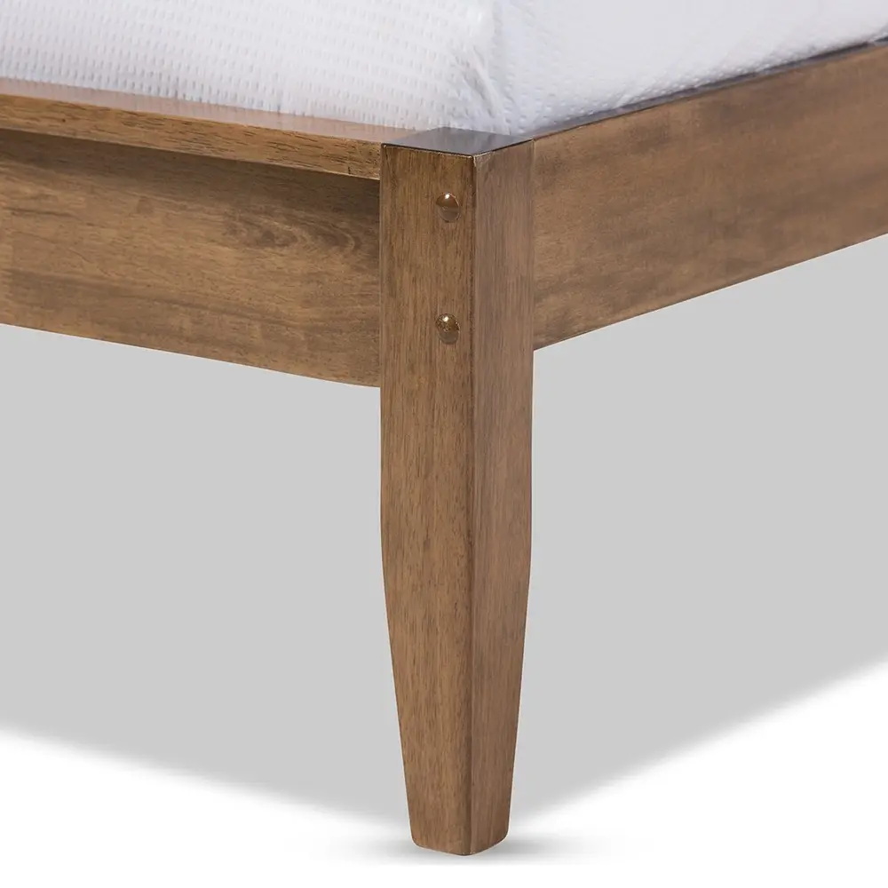 Mid-Century Modern Solid Walnut Platform Bed – furniture
