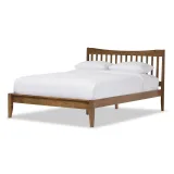 Mid-Century Modern Solid Walnut Platform Bed – furniture thumbnail 1