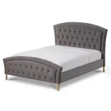 Contemporary Fabric Curved Tufted Bed – furniture