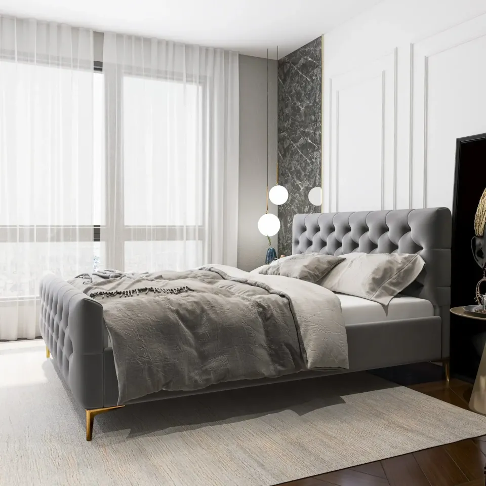 Tufted Low Profile Bed – furniture - product image 6